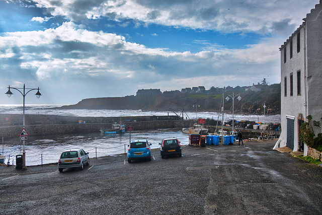 Crail Harbour in a Storm