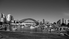 Lavender Bay, Harbour Bridge and CBD view from Quibaree Park