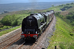 LMS class 8P Coronation 46233 DUCHESS OF SUTHERLAND at Grisedale Crossing near Garsdale on 1Z32 Norwich - Carlisle The Hadrian (steam from Hellifield) 27th May 2017