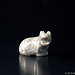 Kleine Stein-Skulptur Hippo, weißer Granit