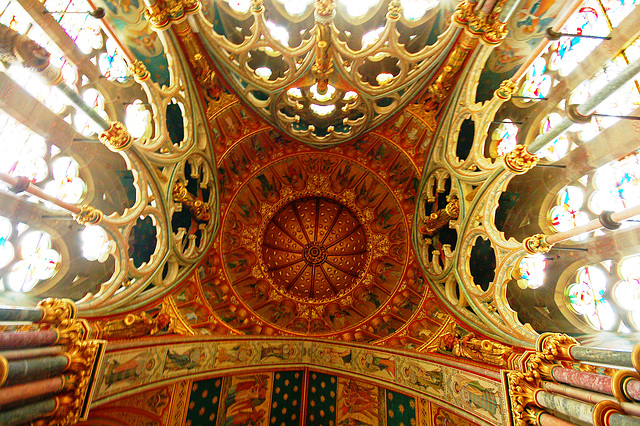 Ceiling in the redundant church at Studley Royal, North Yorkshire