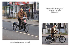 1903 Humber tricycle - London to Brighton Veteran Car Run 5 11 2023