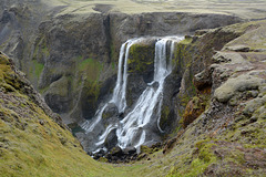 Iceland, Twin Waterfalls of Fagrifoss