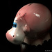 Dicke Hippo-Spardose, Keramik, coloriert und glasiert