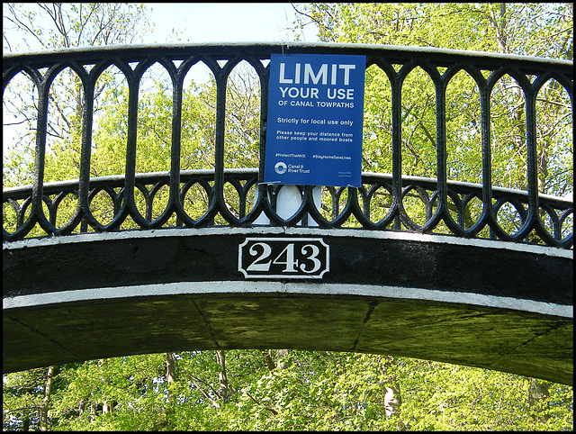 limit your use of the towpath