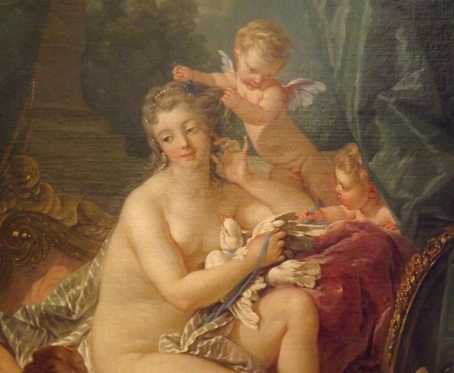Detail of The Toilette of Venus by Boucher in the Metropolitan Museum of Art, February 2014