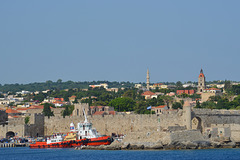 The Fortress and Old Town of Rhodes (View from the Sea)