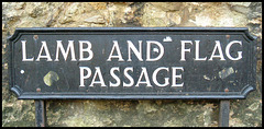 Lamb and Flag Passage sign
