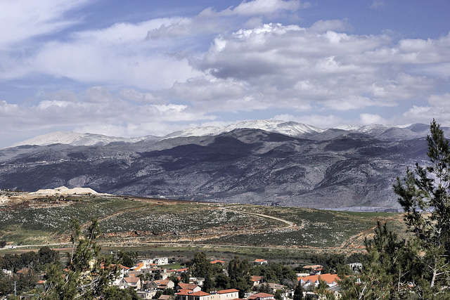 Mount Hermon Under Snow – Viewed from Metulah, Upper Galilee, Israel