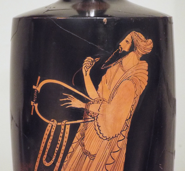 Detail of a Lekythos from Gela with a Poet in the Boston Museum of Fine Arts, January 2018