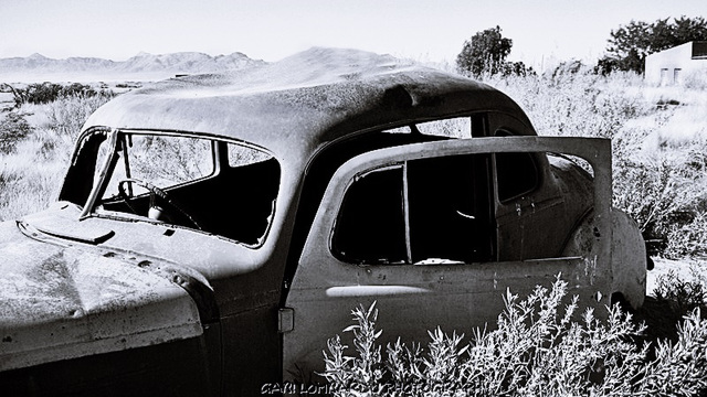 abandoned car