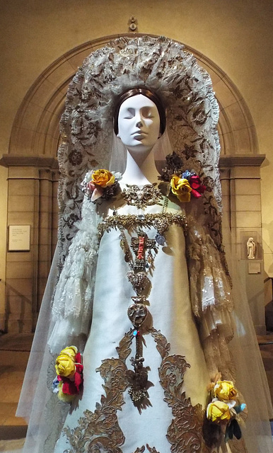 Detail of a Wedding Ensemble by Christian Lacroix in the Metropolitan Museum of Art, July 2018