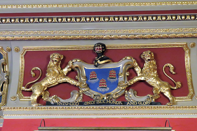 drapers hall, london city livery company,court dining room , 1667-71 arms of the drapers company