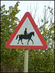 Beware Horses sign