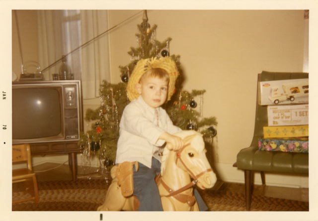 Cowboy Kid Riding a Mustang, Christmas 1969