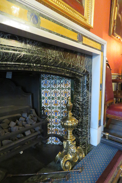 drapers hall, london city livery company,court dining room , fireplace with c19 minton tiles