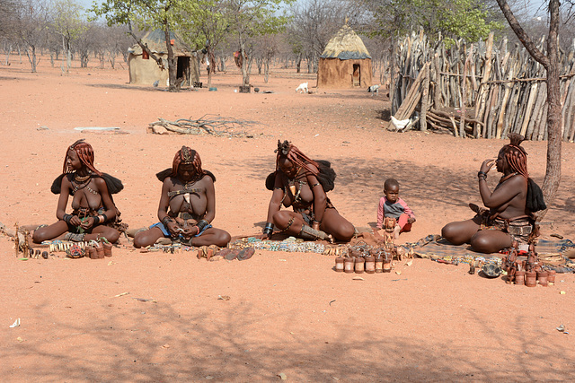 Namibia, Gift Market in the Himba Village of Onjowewe