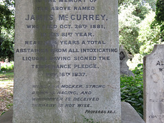 brompton cemetery, london     (38)james mccurrey 1881 obelisk with a temperance theme