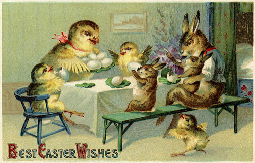 Best Easter Wishes from Mr. and Mrs. Bunny-Chick and Family