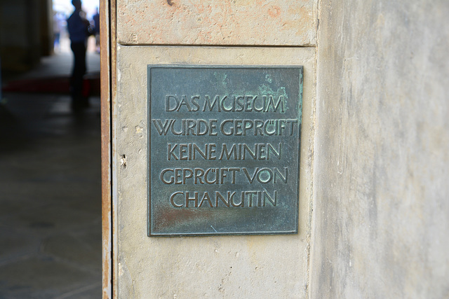 Dresden 2019 – Zwinger – Das Museum wurde geprüft, keine Minen, geprüft von Chanutin