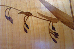 Wooden inlay of native plant