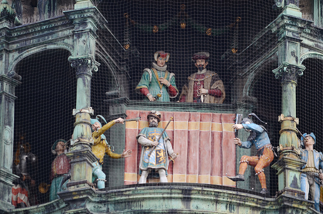 München, Town Hall, Puppet-Show on the Clock Tower