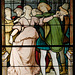 Detail of The Engagement Ball Stained Glass in the Metropolitan Museum, March 2022