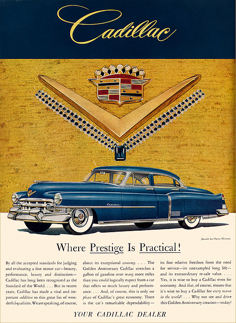 Cadillac Automobile Ad, 1952
