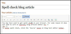 Spell check blog article