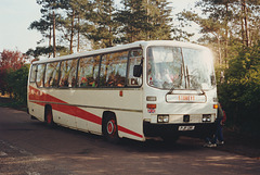 Storey’s Coaches PJF 13R in Beck Row – April 1991