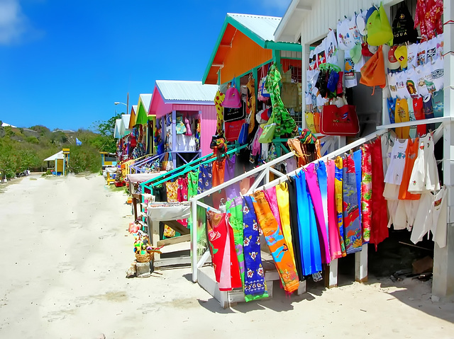 Shopping sulla spiaggia di Antigua
