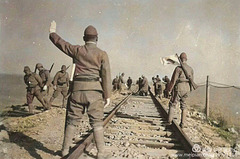 1938年12月日本侵略军在连城新马桥一带修复被八路军领导军民毁坏的铁道