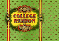 College Ribbon Cigar Box Label