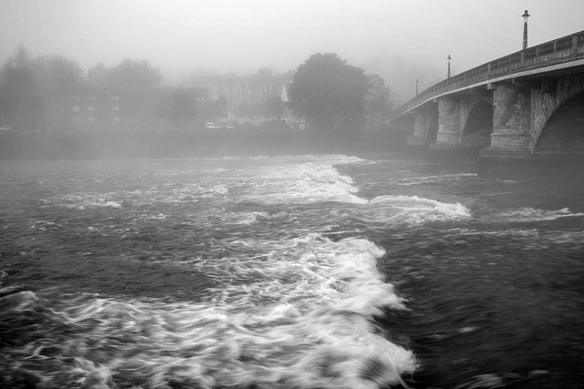 River Leven and Dumbarton Bridge in the Fog