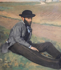 Detail of Eugene Manet by Degas in the Metropolitan Museum of Art, December 2023