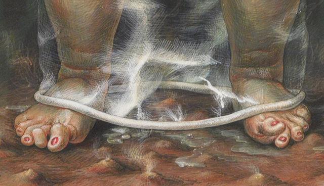 Detail of Lust by Paul Cadmus in the Metropolitan Museum of Art, January 2019