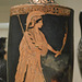 Detail of a Terracotta Lekythos Attributed to the Brygos Painter in the Metropolitan Museum of Art, September 2018