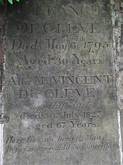 st mary's church,  lambeth, london (3) ledger tomb of frances de cleve+1795