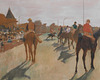 Detail of Racehorses before the Stands by Degas in the Metropolitan Museum of Art, December 2023