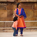 Delhi- Mother and Daughter at Qutb Minar