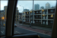 flats below Canary Wharf