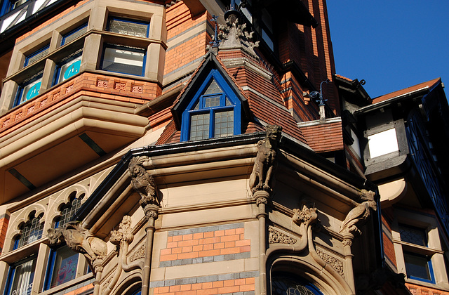 Detail of Queen's Chambers, Long Row, Nottingham