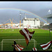 Perfekter Regenbogen über der Nordkurve vom Millerntor-Stadion