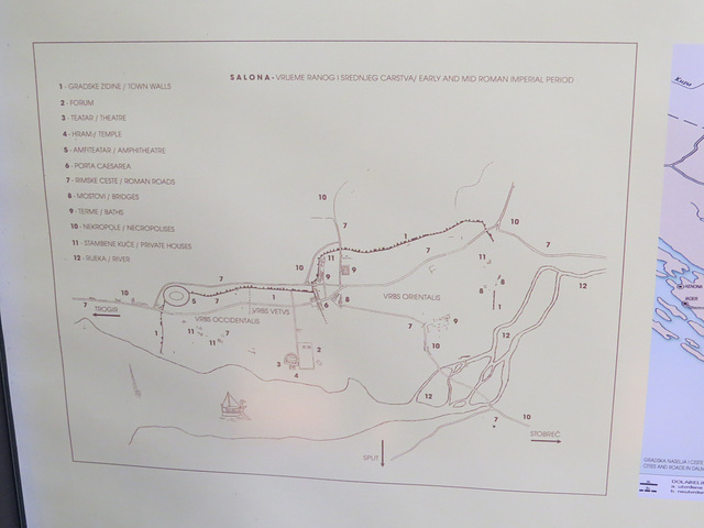 Musée archéologique de Split : plan du site de Salona.