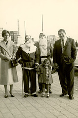 Two Santa Clauses in Naples, Italy, January 1, 1962