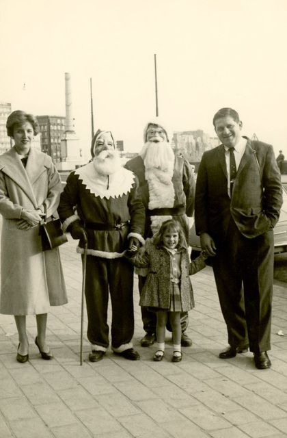 Two Santa Clauses in Naples, Italy, January 1, 1962