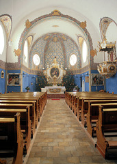 Innenraum der Kirche in  Oberau/Berchtesgaden