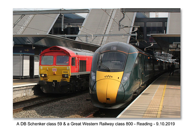 Great Western Railway’s 800 & DB Schenker's 59 Reading 9 10 2019