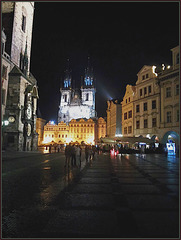 Approaching the Old Town Square - Late at Night