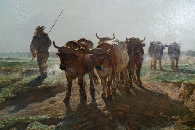 "Bœufs allant au labour, effet de matin" (détail) (Constant Troyon - 1855)